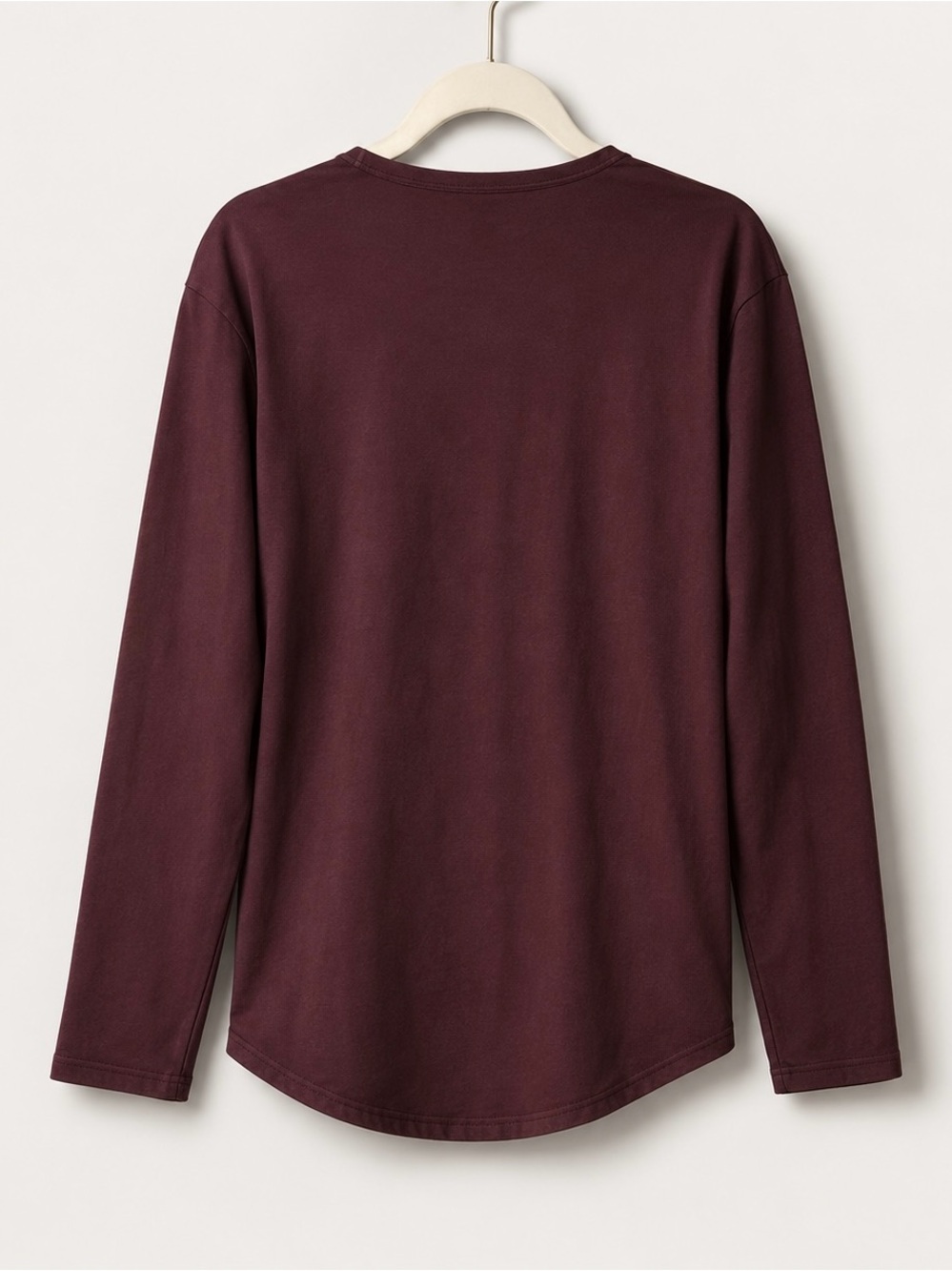 BYLT Premium Basics Lux Drop Cut Long Sleeve Tee Burgundy Large - Picture 4 of 6